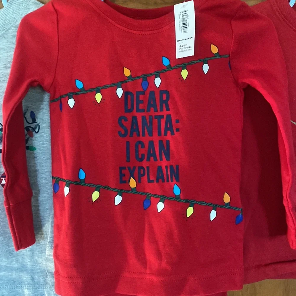 Gap / Old Navy 18-24 months Christmas bundle. 2 shirts, 1 NWT pj